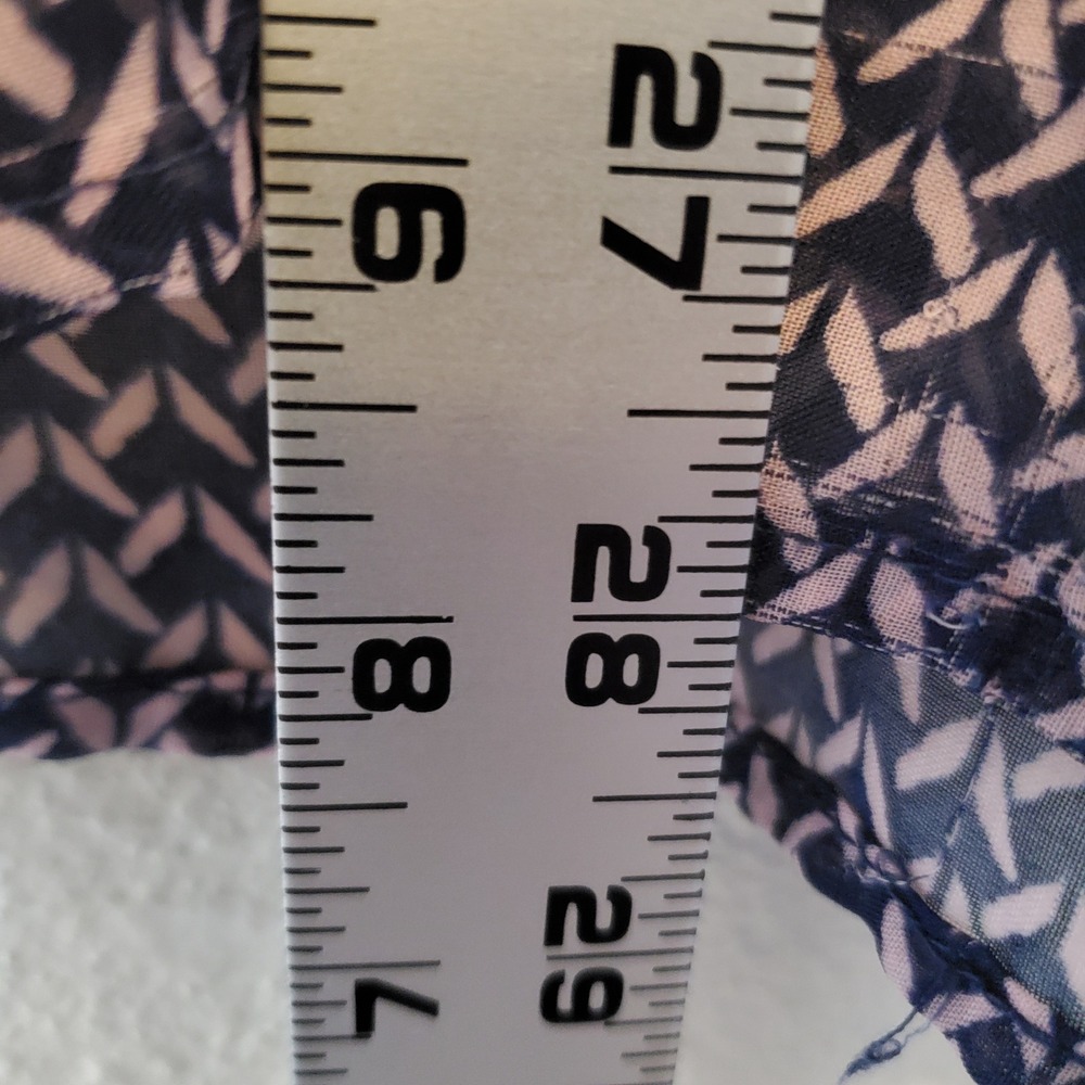 Faded Glory Womens Navy Blue White Geometric Tiered Sleeveless Tunic Blouse Sz L - Picture 10 of 12